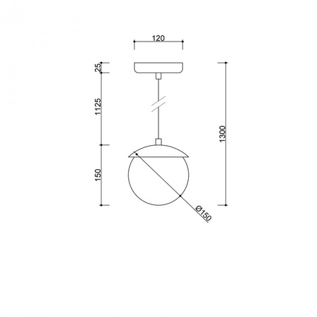 KUUL F czarna sufitowa lampa wisząca z podwyższoną szczelnością IP44 (KLF122PS0) - Ummo