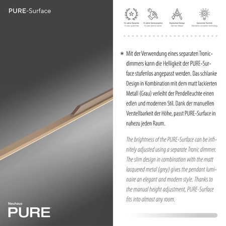 PURE SURFA LAMPA WISZĄCA BRĄZOWY (2302-97) - Paul Neuhaus