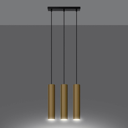 Potrójna Lampa Wisząca LAGOS 3 złoty połysk (SL.1201) - Sollux Lighting