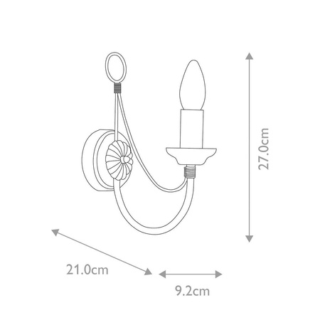 Kinkiet Carisbrooke (CB1-BLACK) - Elstead Lighting