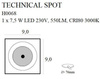 MAXLIGHT H0064 OPRAWA WPUSTOWA TECHNICAL SPOT 7,5W