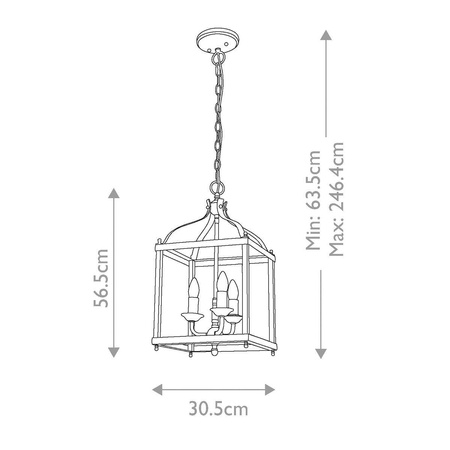 Lampa wisząca  Larkin (KL-LARKIN-P-M-PNBR) - Elstead Lighting