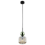 SOPHIA GREEN COGNAC LAMPA WISZĄCA 1XE14 (11144) - TK Lighting