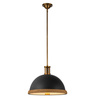 Pojedyncza lampa nad stół Doral  Matowa czerń, vintage mosiądz (QN-DORAL-P-M-BK) - Quintiesse