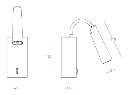 READING LIGHT LED 3W BLACK (H72 Zambelis) - Zambelis