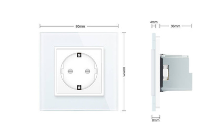 Gniazdo elektryczne 16 A z różowym panelem szklanym (VL-W01EU-67) LIVOLO