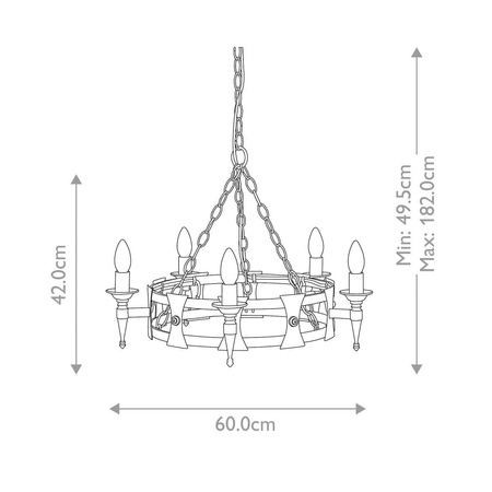 Żyrandol Saxon (SAX5-BLK) - Elstead Lighting