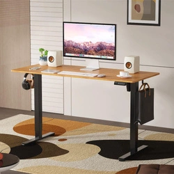 Regulowane biurko gamingowe Control Lite 140 Czarny/Drewno (LV1715) - LVN SYSTEM