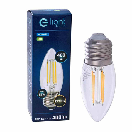 Żarówka Filamentowa LED 4W C37 E27 2700K (EKZF003) - Eko-Light