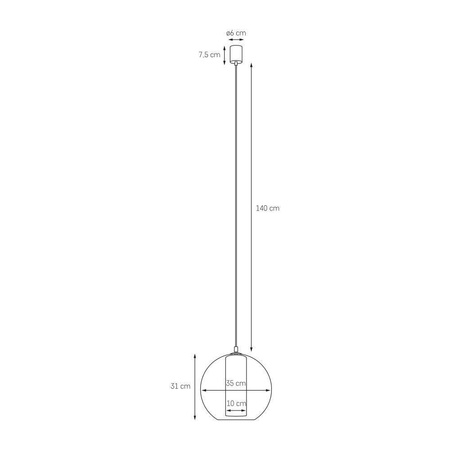Lampa wisząca MERIDA BLACK rozm. L (11096105) - Kaspa