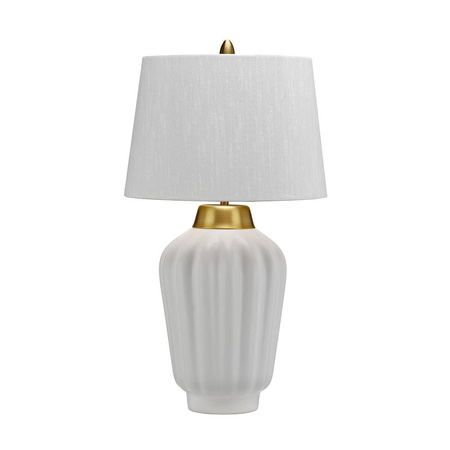 Lampa stołowa Bexley - 1 źródło światła - Biała/ Szczotkowany mosiądz (QN-BEXLEY-TL-WBB) - Quintiesse