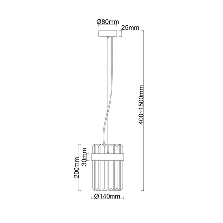 Lampa wisząca Vetro 1 chrom 1xE14 (LP-2910/1P CH) - Light Prestige