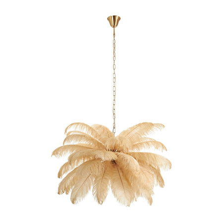 Ekskluzywna lampa wisząca z piórami EMU pióra beżowe 100 cm (ST-DN127 beige) - Step into Design
