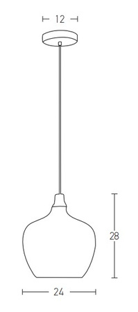 PENDANT LIGHT GLASS 1XE27 MAX 40W (19175 Zambelis) - Zambelis
