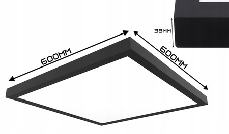 Panel LED NATYNKOWY CZARNY 60 cm X 60 cm 60W barwa neutralna - Syntron