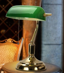 Lampka stołowa Bankierka zielona (Abigali-BANKER)