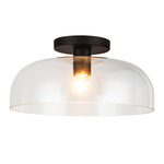 Półplafon Sylvia - 1 źródło światła - Matowa czerń (ALM-SYLVIA-SF-BK-CL) - Elstead Lighting
