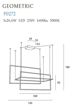 Lampa wisząca GEOMETRIC (P0272) - Maxlight