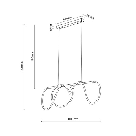 Nowoczesna lampa nad stół FLEXI LED BLACK 45 W (18007) - TK Lighting