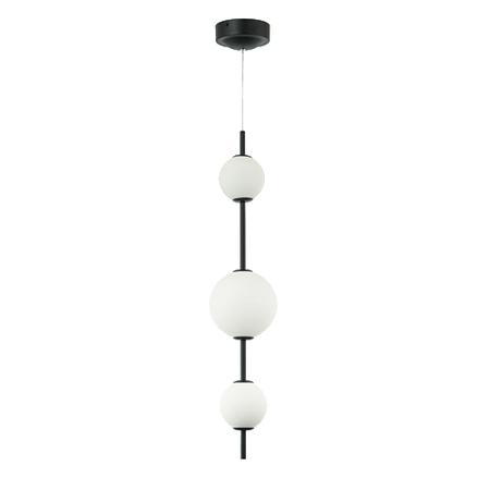 LED PENDANT LIGHT 12W 3000K GLASS &METAL WHITE+BLACK (20132 Zambelis) - Zambelis