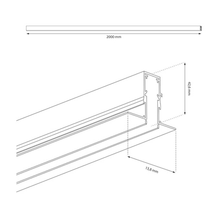 Szyna podtynk 200cm magnetic track 10mm (ML2182) - Milagro