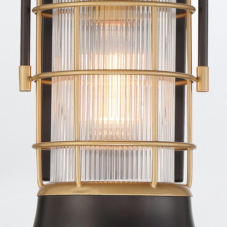 Mała latarnia naścienna Rivamar - 1 źródło światła - Brązowo-złota (QN-RIVAMAR-S-BLK-GD) - Quintiesse