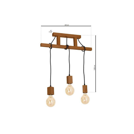 Lampa Wisząca JACK 3xE27 Dąb (MLP4357) - Milagro