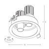 DOWNNLIGHT RECESSED SPOT LED 2X9W 3000K BLACK (1926 Zambelis) - Zambelis