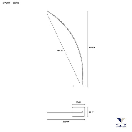 Lampa Podłogowa BRACKET Kol. Czarny, 3000K (0037.50.NE WN) - Vivida