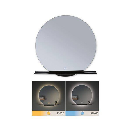 Lustro łazienkowe z półką MIRO LED DIM IP44 czarny Ø 50 (PL71091) - PAULMANN