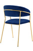 Krzesło MARGO ciemny niebieski - welur, podstawa złota (KH121100121.64) - King Home