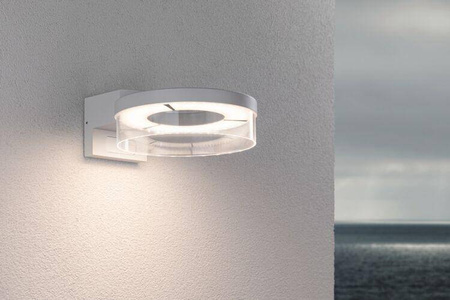 Oprawa elewacyjna CAPERA LED 8W 700lm 3000K czujnik ruchu i zmierzchu IP44 230V biały / aluminium (PL93112) - PAULMANN