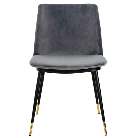 Krzesło DIEGO ciemny szary - welur, podstawa czarno złota (KH1201100122.DKGREY) - King Home