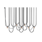 Lampa wisząca Udin 6 - Czarna-platyna mat   (9783) - Dohar