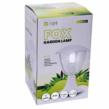 Lampa ogrodowa stojąca FOX WHITE 1xE27 Mała (EKO3513) - Eko-Light