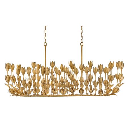 Lampa wyspowa Flora - 10 źródeł światła - Oksydowane złoto (QN-FLORA10-GD) - Quintiesse