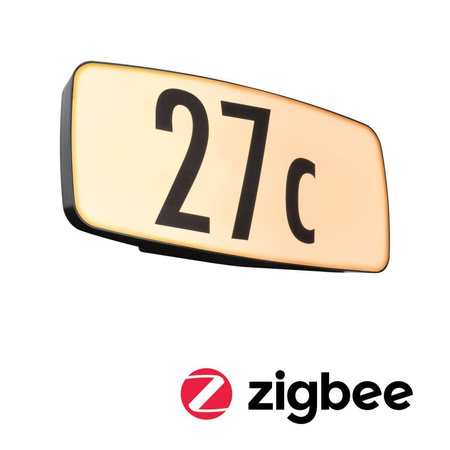 Oprawa numeryczna SHERRA LED SH Zigbee 6.5W 430lm IP44 2200-3000K czujnik ruchu+zmierzchu 230V antracyt tworzywo sztuczne (PL94507) - PAULMANN