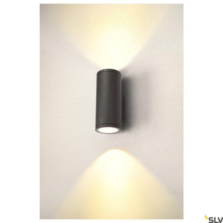 ENOLA ROUND UP/DOWN L, lampa ścienna natynkowa LED outdoor, kolor antracytowy CCT 3000/4000K (1003441) - SLV