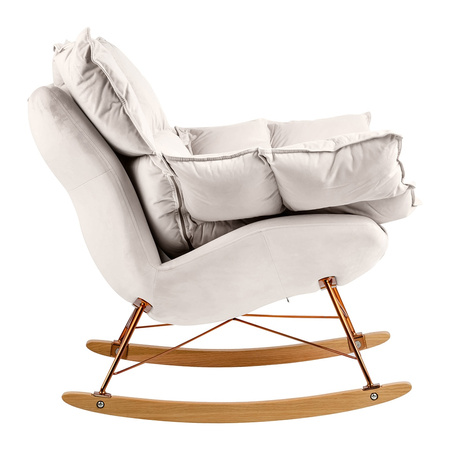 Fotel bujany SWING VELVET beżowy (KH1301100127) - King Home