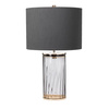 Lampa stołowa Reno - 1 źródło światła - Dymione szkło/ Polerowany nikiel (QN-RENO-SMOKE-PN) - Quintiesse