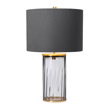 Lampa stołowa Reno - 1 źródło światła - Przydymione szkło/ Stary mosiądz (QN-RENO-SMOKE-AB) - Quintiesse