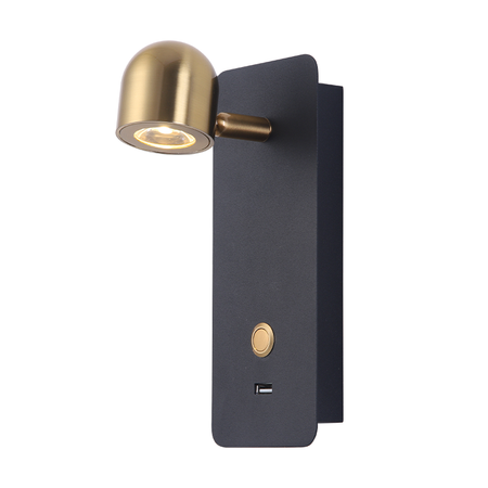 SCONCE LED LIGHT 2,5W 3000K METAL-ALUMINIUM BLACK-BRASS (23038 Zambelis) - Zambelis