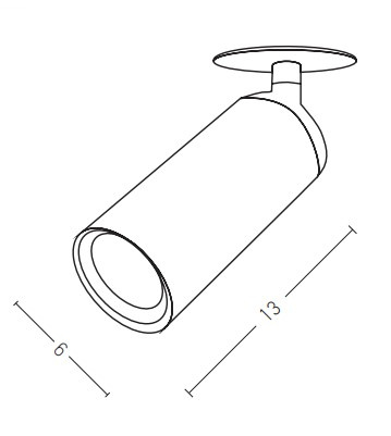 RECESSED CEILING SPOT 1XGU10 BLACK (S057 Zambelis) - Zambelis