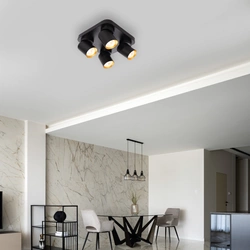 Lampa sufitowa Andy Spot 4 czarna kwadrat (ML9941) - Milagro