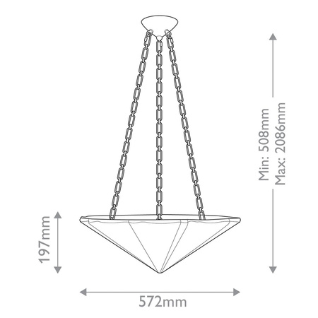 Lampa wisząca Martine - 3 źródła światła - Antyczna biel (QN-MARTINE-P-WHT) - Quintiesse