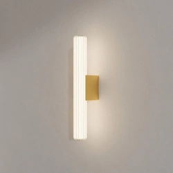 Mały złoty kinkiet z funkcją regulacji światła Linea LED CCT IP44  (LP-0510/1W-45 GD) - Light Prestige