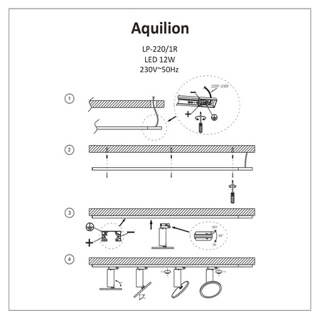 Reflektor AQUILION 1F czarny (LP-220/1R BK) - Light Prestige