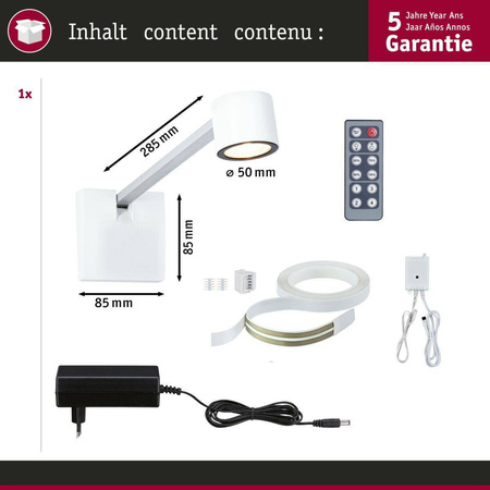Kinkiet ADELIA LED zestaw 370lm 2700K 24V 4.5W szczotkowane aluminium (PL95576) - PAULMANN