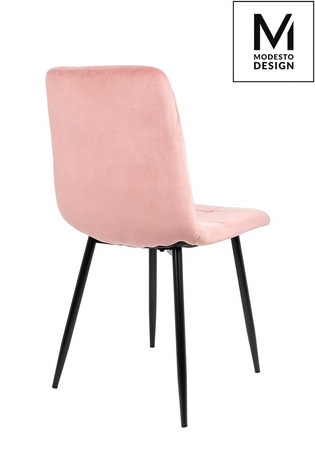 MODESTO krzesło CARLO pudrowy róż - welur, metal (J-06.LIGHT.PINK) - Modesto Design