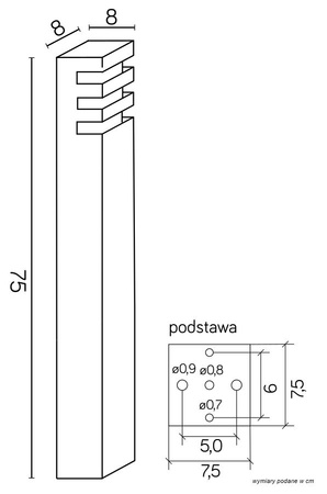 Słupek ogrodowy (RADO 1 BL) - SU-MA